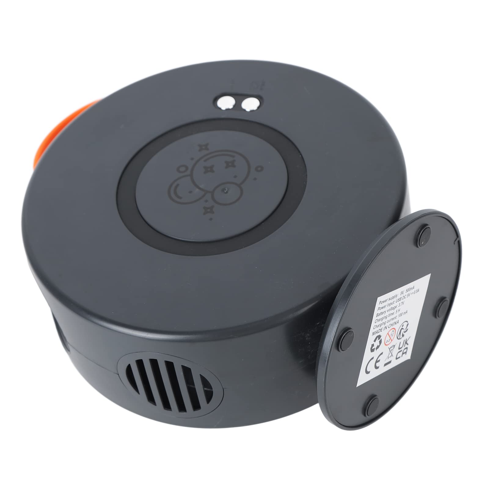 POENVFPO Seifenblasenmaschine, Automatisches 360-Grad-Rotationsblasengebläse mit Wiederaufladbarem Akku und Großem Tank für, Kleinkinder, Geburtstagsfeier, Hochzeit, O (Black)