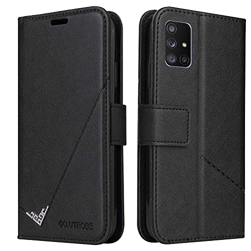 MOONCASE Wallet Case for Samsung Galaxy M51, Premium Leather Case with Magnetic Kickstand 3 Card Slot Shockproof Case for Samsung Galaxy M51 - Black