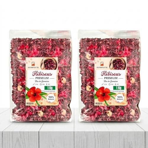 KALYAAN plus Tea - Flor de Jamaica 2KG (FORMATO XL) - Te de hibisco - Hibisco flor de Jamaica para adelgazar - Flor de Hibisco Infusiones Detox - Hibiscus (2Kg)