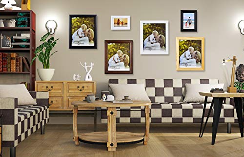 Spiretro 8 x 10 inch Country Scoop Wide Molding, Natural Solid Wood Picture Frame with Plexiglass, Vertically and Horizontally Display for Tabletop or Wall Decor Photo Frame, Plain Honey Brown - Thumbnail 4