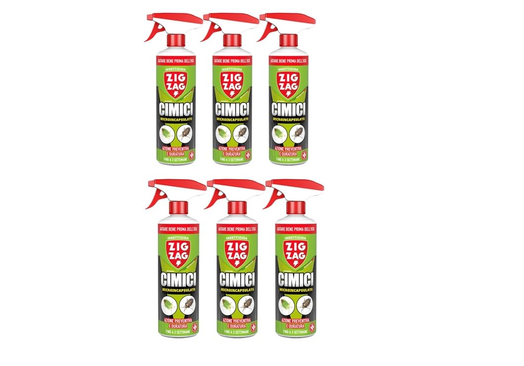 Gallik Zig Zag Insetticida Microincapsulato per Cimici – 6 Confezioni da 500 ml (Totale 3 L) | Azione Rapida e Residuale | Lento Rilascio | Trattamento Professionale per Cimici e Insetti Striscianti