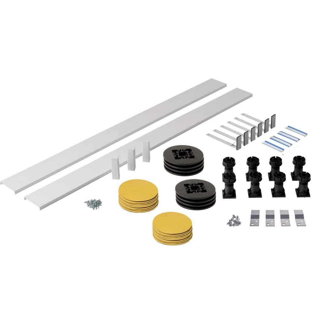 Milano White Lithic Square Rectangular Shower Tray Riser Kit - Up To 2000Mm X 1200Mm