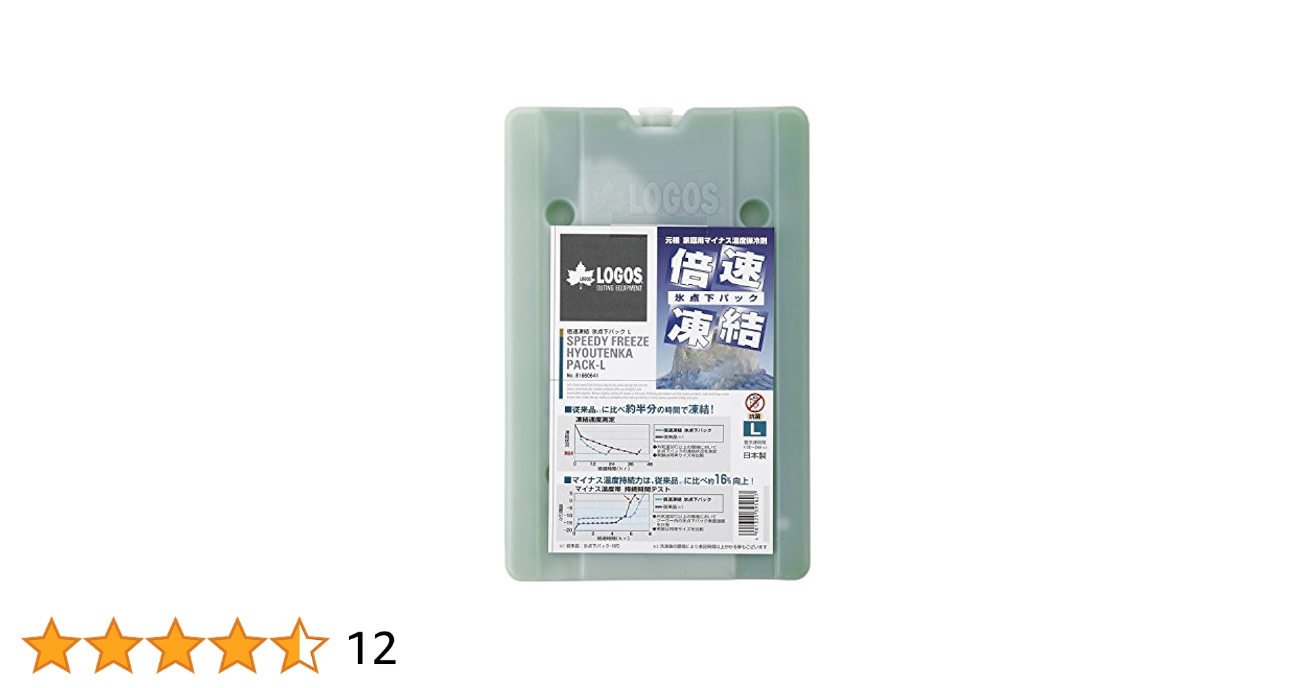 Amazon | ロゴス(LOGOS) 保冷剤 倍速凍結・氷点下パックL 2個 ＋