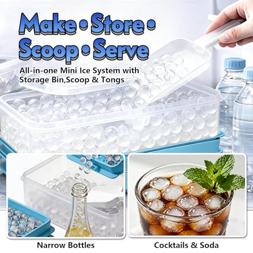 Kit de 3 bandejas para hielo redondas con tapa y accesorios miniatura 7