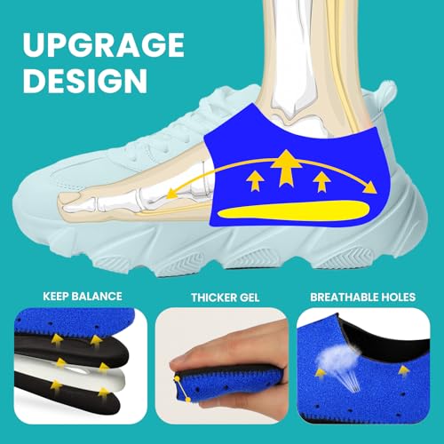 Image of Plantar Fasciitis Heel Cup Protectors - Promifun Heel Cups for Heel Spur,Achilles Tendinitis,Cracked Heels,Heel Pain Relief Products - Gel Heel Cushion Pads,Blue,Large(W 9.5-13 / M 8.5-14)