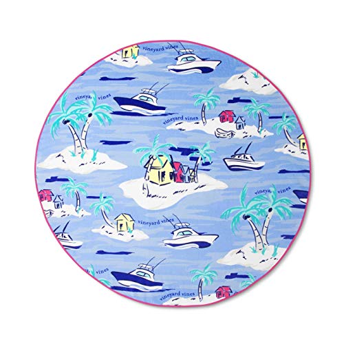 Vineyard Vines for Target Island Scene Round Beach Towel, Blue, Large