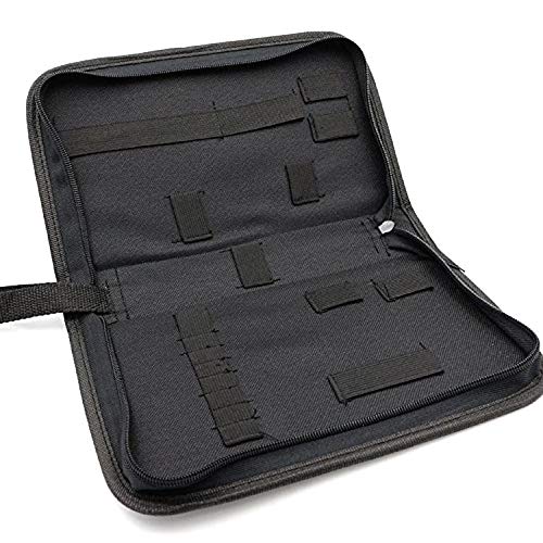 Insmartq Tool Bag,Watchmaker Portable ZIP Watch Repair Tool Storage Bag 18 Elastic Ribbon Tool Bag Canvas