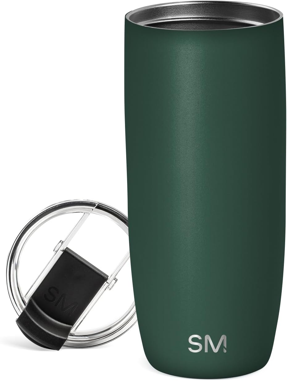 Simple Modern Travel Coffee Mug Tumbler with Flip Lid | Reusable Insulated Stainless Steel Cold Brew Iced Coffee Cup Thermos | Gifts for Women Men Him Her | Voyager Collection | 20oz | Forest