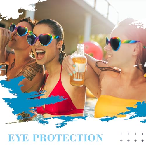 Xuhal 3 Pcs Rainbow Pride Sunglasses Colorful Retro Sunglasses LGBTQ Parade Accessories for Men Women Gay Day Themed Party4