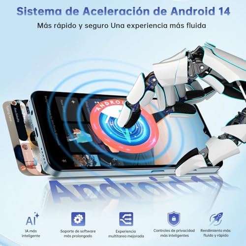 OUKITEL C5 Telefono Movil 2025, 16GB RAM+256GB ROM/TF 1TB, 6.52" HD Pantalla Telefonos Moviles Libres, Batería 5000mAh Android 14 Smartphone, Cámara 13MP+5MP, 4G Dual SIM/Face ID/OTG/3.5mm Jack, Azul - imagen 5