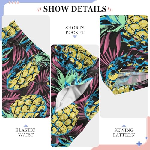 ZZXXB Pineapples Fruit Boys Long Pants Soft Trousers Elastic Waist Kids Lounge Bottoms with Pockets S-XL4