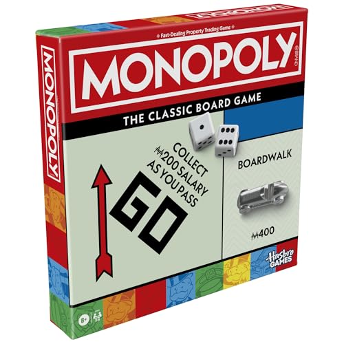 Monopoly Board Game | Classic Game with Storage Tray and Larger Tokens | Ages 8+ | 2 to 6 Players | Family Games for Kids and Adults | Kids Gifts image 15