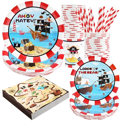 Recheel Pirate Birthday Party Supplies Decorations, Pirate Treasure Theme...