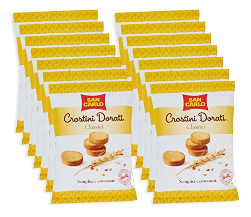 San Carlo - Crostini Dorati Classici 75 g - Semplici e Croccanti [Box da 14 Confezioni]
