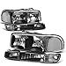 For GMC Sierra/Yukon GMT800 4Pcs Black Housing Clear Corner Headlight+Bumper Light