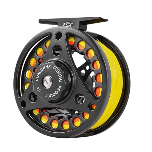 SF SF-001 Large Arbor Fly Fishing Reel with Aluminum Alloy Body 3/4wt 5/6wt 7/8wt Die Cast Pre-Loaded Fly Reel with Line Combo for Trout Bass Carp Pike Panfish