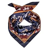 Elizabetta Men's 100% Silk Neckerchief Scarf - Large Bandana - Blue Equestrian