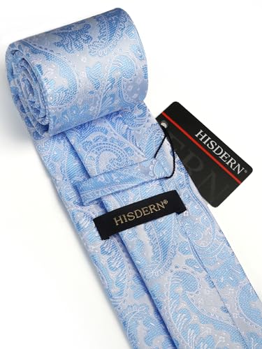 Image of HISDERN Ties for Men Paisley Floral Tie Handkerchief Classic Woven Business Formal Necktie and Pocket Square Set Wedding