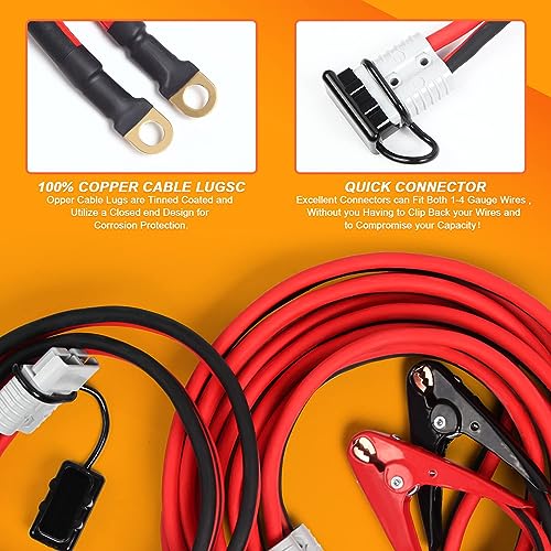ORCISH 6Gauge 30Feet Jumper Cables For Car Battery 800A, Heavy Duty Automotive