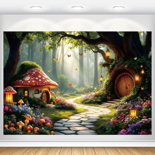 Fondo de Bosque Encantado 10x8ft para fotografía miniatura 1