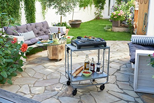 Leifheit Storage Wheels | Silver 74291 Fold-Up Utility Storage & Service Trolley Cart