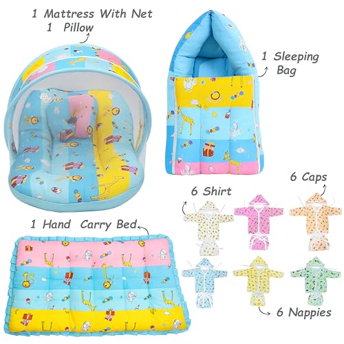 Image of Infantbond by fareto All Season use Baby Essentials Combo | Baby Products | Baby Gift Set | Baby Combo Set for new Born (0-6months)(Pack of 41) (Blue ziffi)