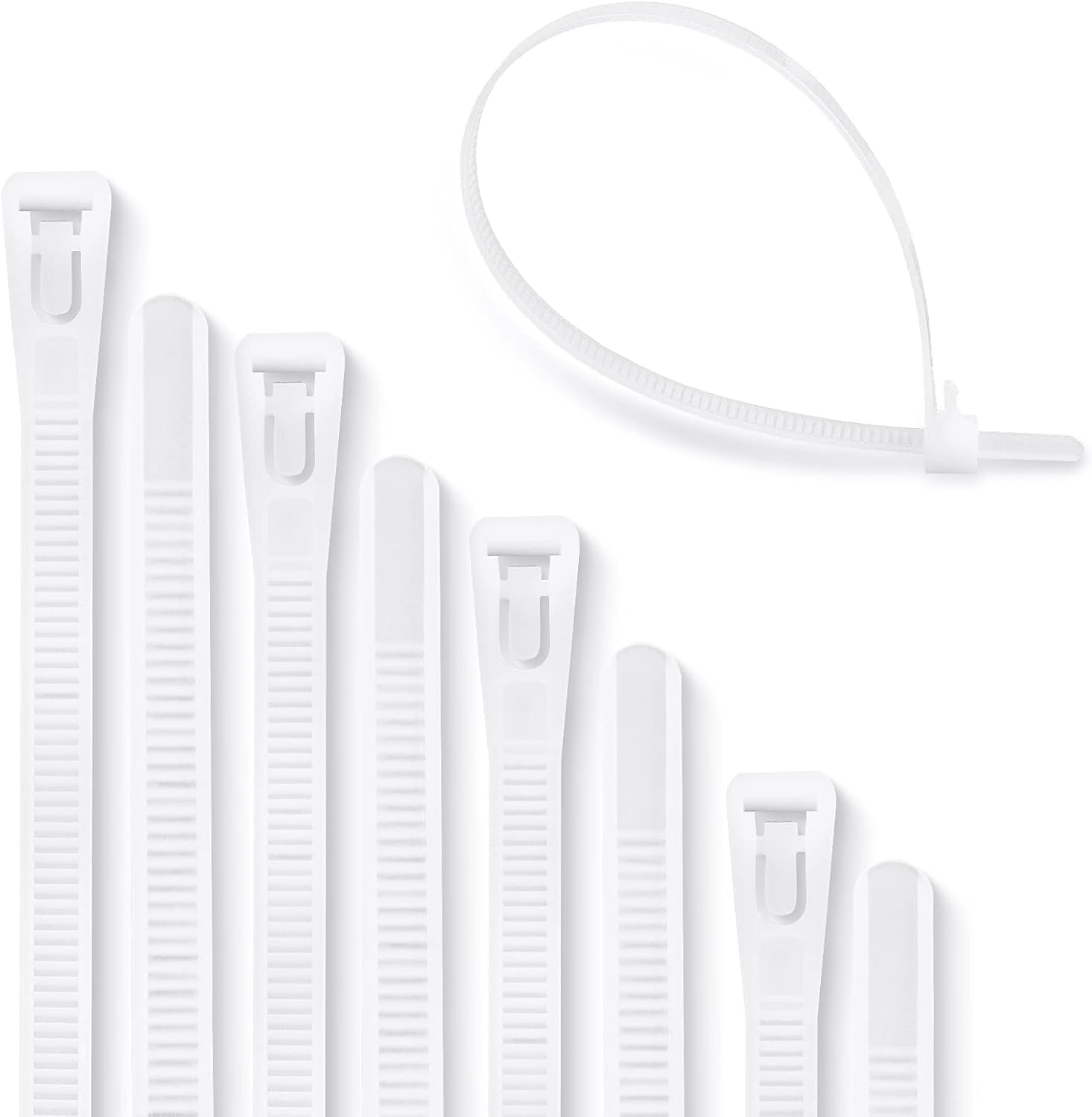 Meccion Wiederverwendbarer Kabelbinder 100 Stück UV-Beständig Starkes Nylon Wiederlösbar Kabelbinder mit 50 kg Zugfestigkeit