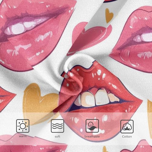 Wusikd Lips Hearts Girls' Underwear Cotton Colorful Girls Briefs Soft Toddler Underwear 2T3