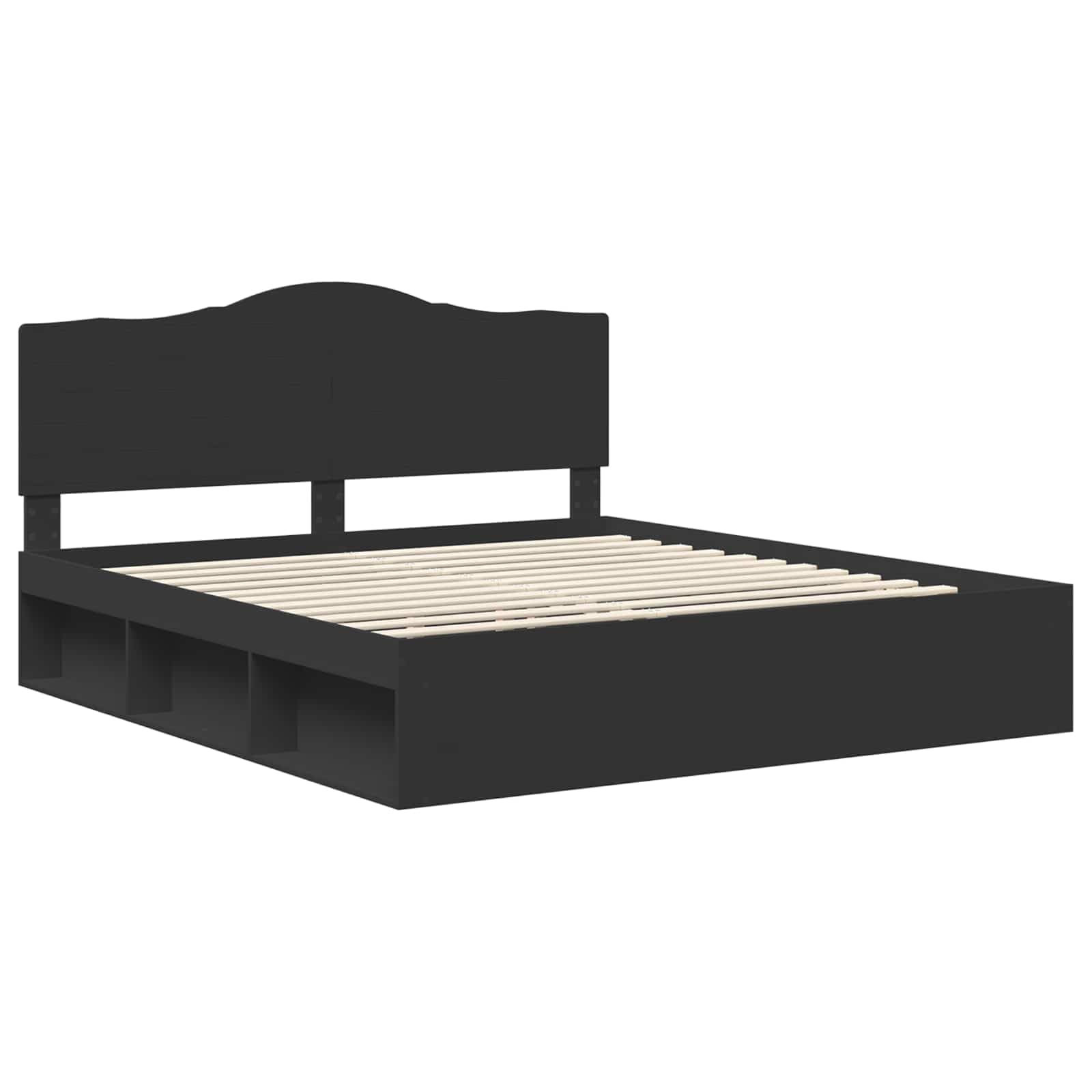 vidaXL Estructura de Cama Negro 180 x 200 cm Madera de Pino Macizo