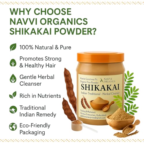 Image of Shikakai Powder for Hair Wash 430g with Spoon - 100% Pure Ayurvedic Herbal Hair Cleanser for Hair Growth, Dandruff Control & Natural Shampoo Alternative