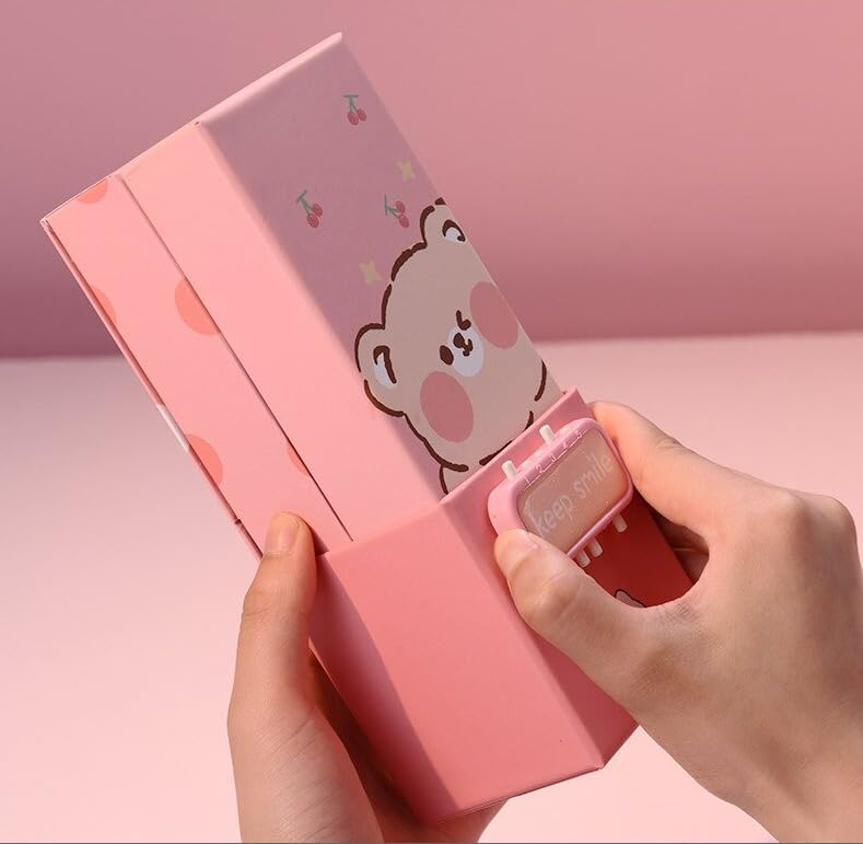 Image of 3D Unicorn Cover Large Capacity Pencil Case Compass with Compartments, School Supply Organizer for Students, Stationery Box, Cosmetic Zip Pouch Bag (1 Unit) (Paper Pencil Case)