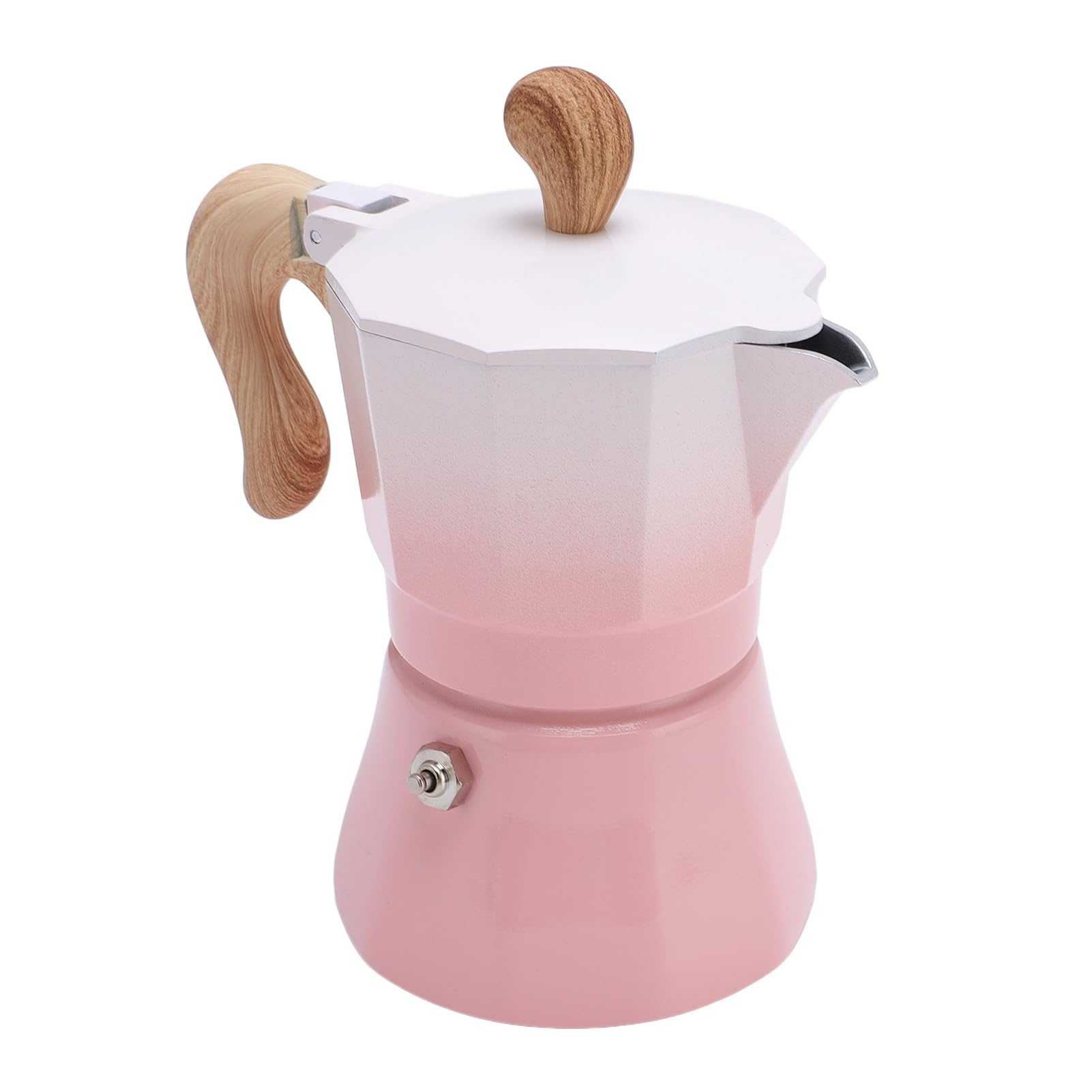 Caffettiera Italiana Caffettiera in Lega di Alluminio 150ml 3 Tazze con Filtro in Carta e Cucchiaio Valvola Singola per Birra Fatta in Casa Piccola Famiglia Latte Cappuccino (Rosea)