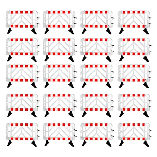 Image of 20Pcs Crowd Control Barrier - White | 1.5 Meter Plastic Barricade for Road Safety and Pedestrian Traffic Management | Reflective Safety Fence Ideal for Schools, Universities, and Events