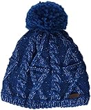 maximo Unisex 83574-259800, Mütze, Zopfstruktur, Pompon Strickmütze, Blau (Blue Opal/Blue Meliert 5163), 51