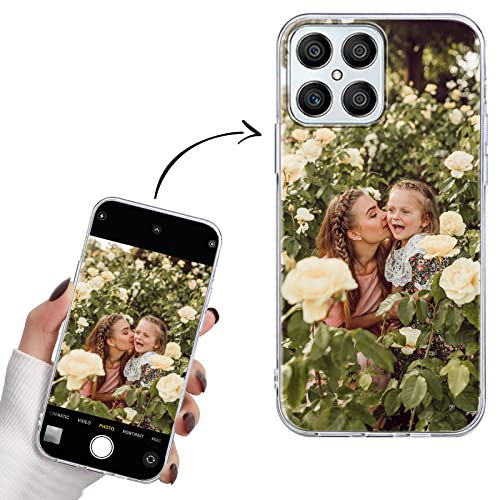 Yoedge Transparente Funda Personalizada para Huawei Honor X8 4G 6,7', Carcasa Personalizable con Foto Imagen o Texto Letras Gel por Encargo Personalizado Custom para Honor X8 4G Case Cover