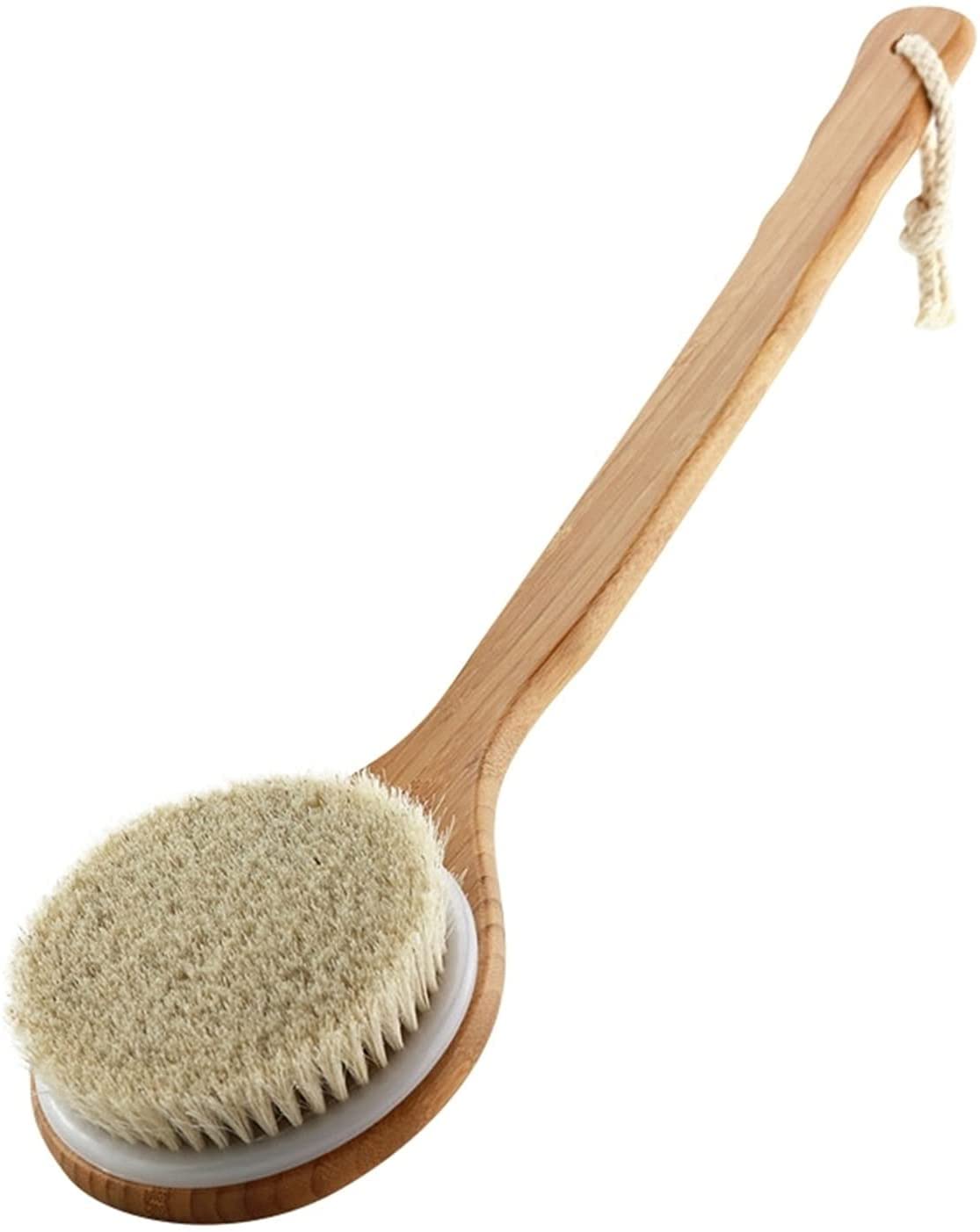 Drewniana szczotka do masażu ciała Szczotka do kąpieli z naturalnego włosia SPA Kobieta Mężczyzna Pielęgnacja skóry Szczotka do suchego ciała - Ręczniki