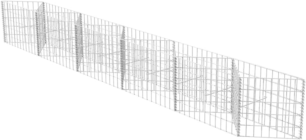 vidaXL Gabion Basket, Gabion Wall for Plants Stone, Gabion Basket Post for Outdoor Garden Patio Privacy Protection, Rock-Stone Wall, Galvanized Steel