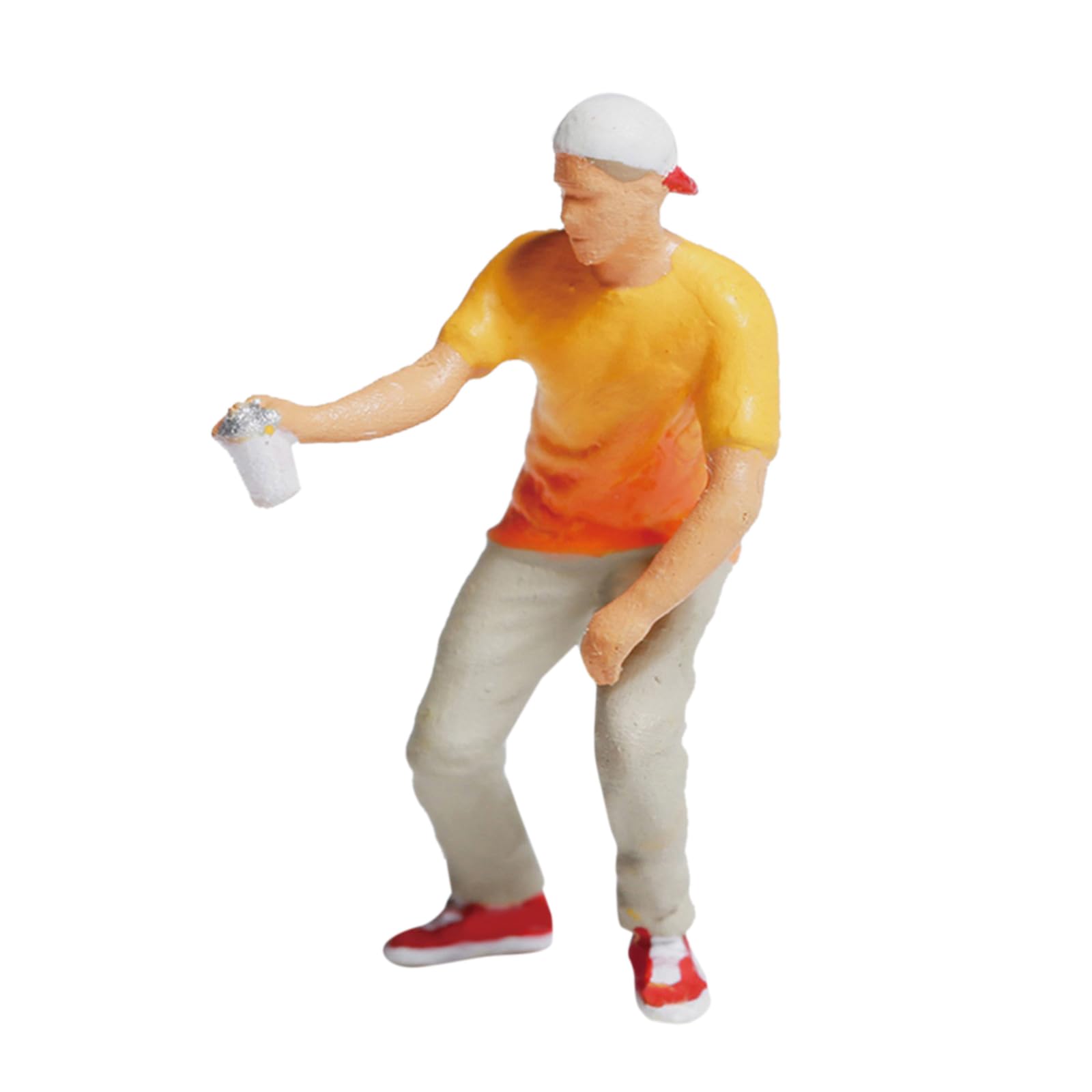 KIXZSAZ 1/87 Diorama Graffiti Figure Characters Resin People Train Layout Unique and Colorful Veterinarian Pilot, boy orange