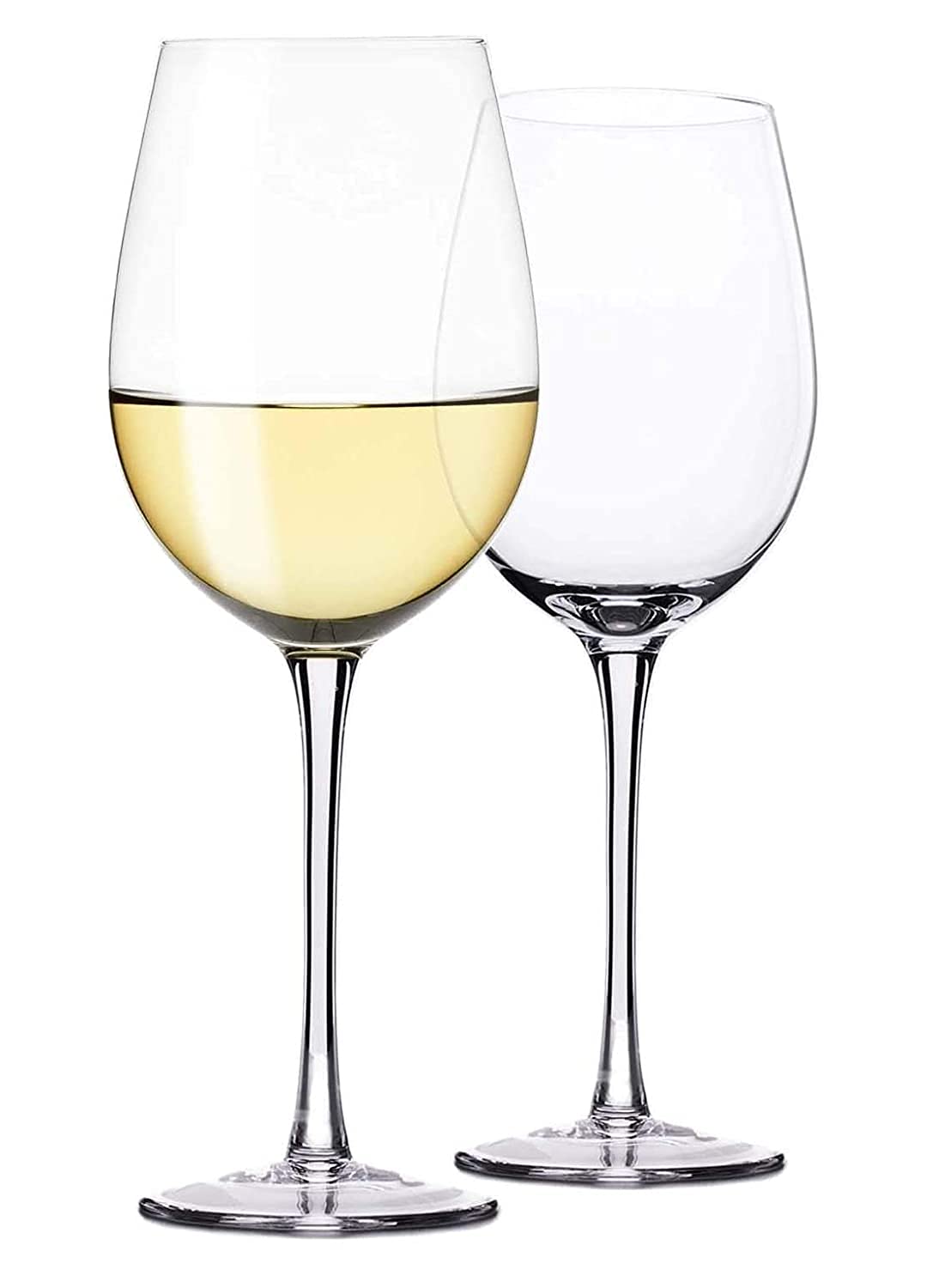 Crecklo Crystal Wine Glasses, 465 ml, Set of 2 - Red or White Wine Large Glasses