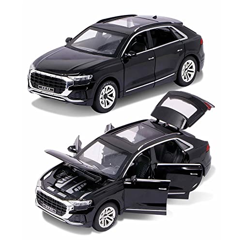 Image of 1:24 Diecast Metal Car Model Q8 Toy Cars For Kids Pull Back Openable Doors With Light Sound|Multicolor