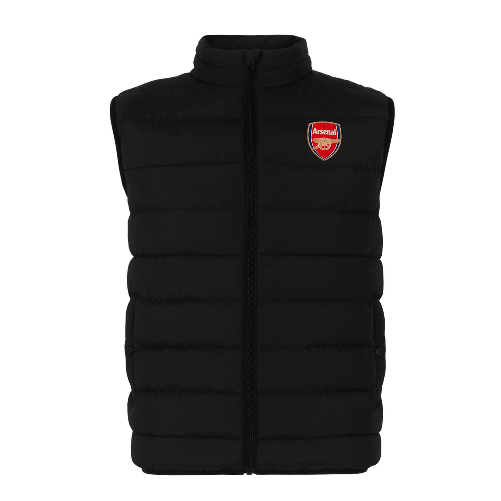 Arsenal F.c. Boys Black Zip Arsenal Fc Official Gift Padded Body Warmer Gilet 10-11 Years