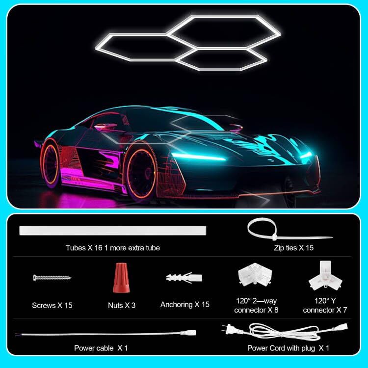 MODERN Hex LED Garage Lamp, Ultra-Bright 105W 12600LM 6500K