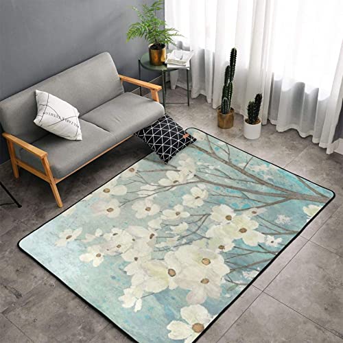Tapis moderne 150x100 cm imprimé fleurs pour salon et chambre - 4