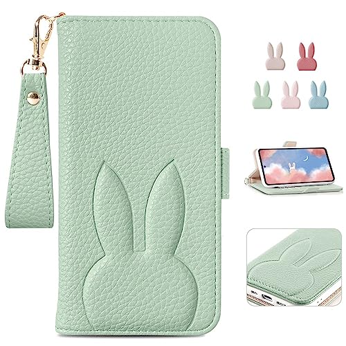 Kahper For Google Pixel 10a ケース 手帳型 人気 スマホケース Pixel 10a グーグル ピクセル 10a 手帳型 可愛い ストラップ付き 女性 カード収納 横置き機能 衝撃吸収 スタンド機 能付き 肌感レザー ウサギ どうぶつ 大人 動物柄 着脱しやすい