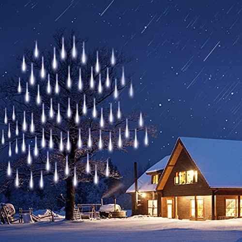 Adecorty METEORLIGHT01 Christmas Lights Outdoor, Meteor Shower Lights 8 Tubes 192Led Ul Certified Snow Falling Rain Cascading Icicle Lights thumb #2