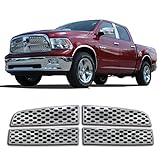 Chrome Grille Overlay Insert Kit for 2009-2012 Ram 1500 (4 pieces) Stick-over grill set