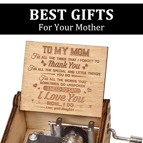 image for fezlens Wood Music Boxes You are My Sunshine Mum Antique Engraved Wood