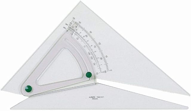Linex Set Square Adjustable Precision 0.5 Degree Scale Bevelled Edge Long 250mm Clear Ref LXB1120/10B