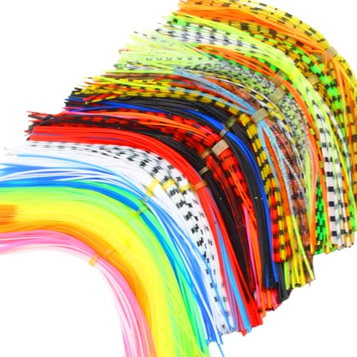Zsrivk 18 Colors Silicone Rubber Skirt Legs Material Fly Tying Materials Colorful Skirts DIY Fishing Accessory for Make Fly Fishing Jig Lure Flies Spinnerbait Trout Bass