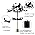 SUPERDANT Wolf Weather Vane Moon Wrought Iron Wind Vane Forest Garden Weathervane Wind Direction Indicator for Outdoor Roof Paddock Decoration
